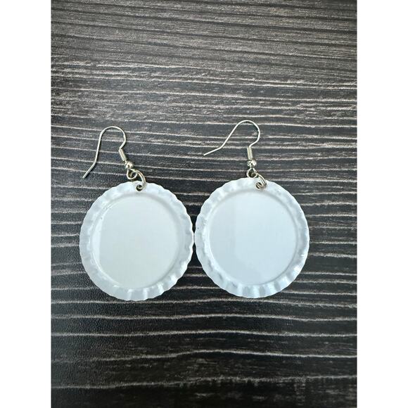 6/$25 Michael Jackson The Young Years Retro White Bottle Cap Earrings - Picture 2 of 2